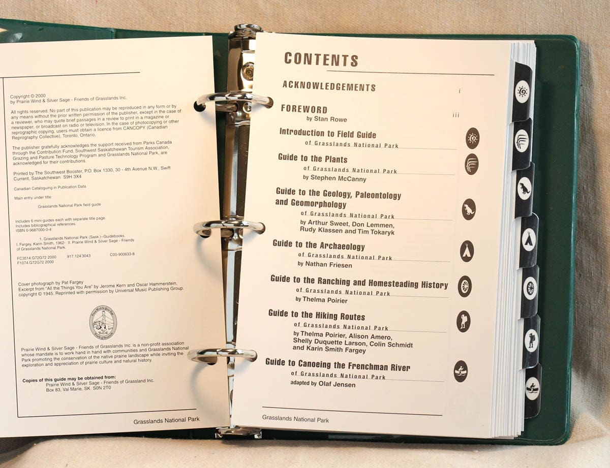 Grasslands National Park Field Guide - Table of Contents