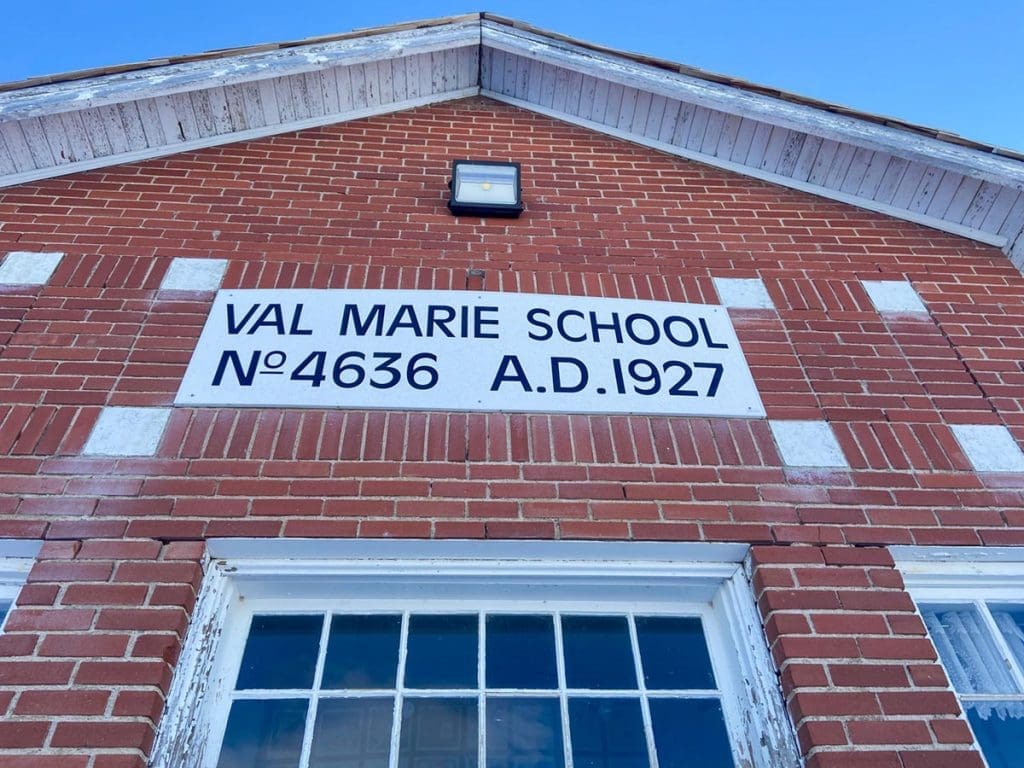 The Little Brick Schoolhouse in Val Marie, built in 1927